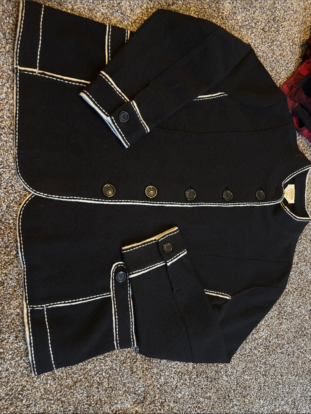 Talbots Black Jacket with White Contrast Stitching